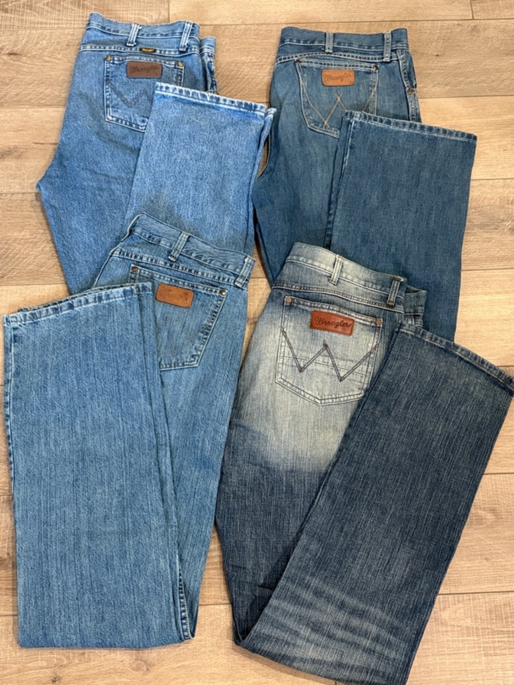 Wrangler Men's Jeans Bundle in Multiple Blue Washes. All are 36x38
